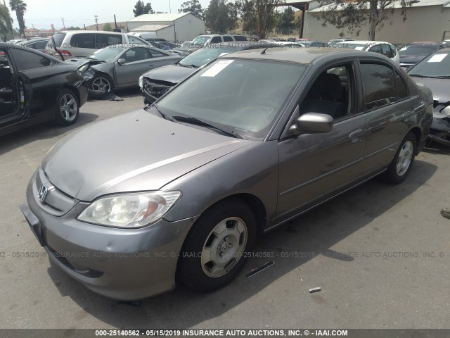 JHMES96665S008873 - 2005 HONDA CIVIC HYBRID GRAY photo 2