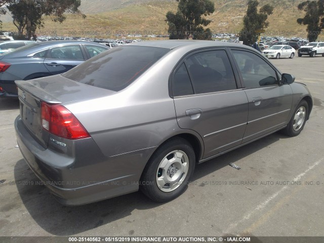 JHMES96665S008873 - 2005 HONDA CIVIC HYBRID GRAY photo 4