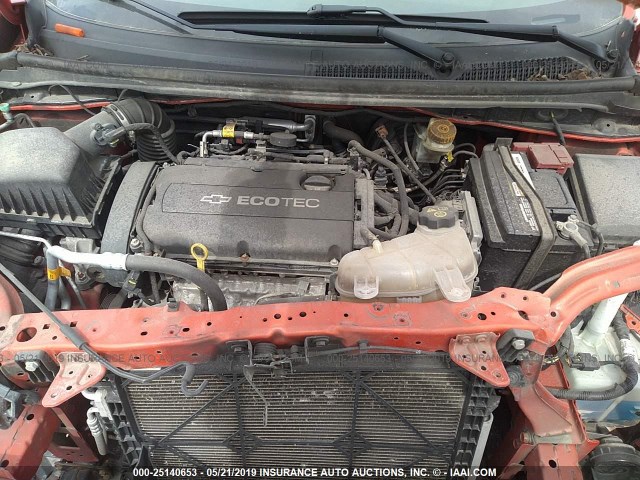 1G1JA5SH4C4145744 - 2012 CHEVROLET SONIC LS 橙色 照片 10