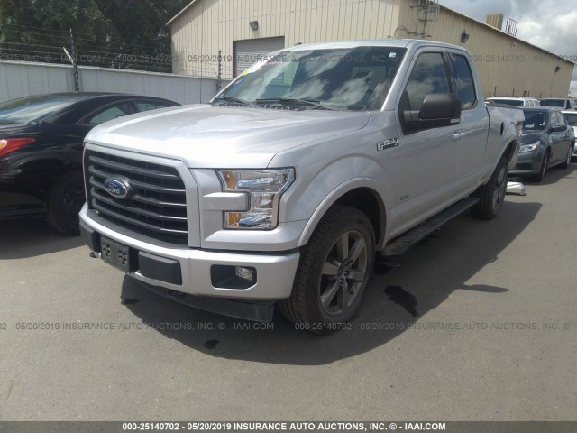 1FTEX1EPXHKC25359 - 2017 FORD F150 SUPER CAB SILVER photo 2