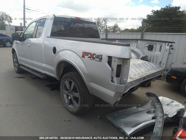 1FTEX1EPXHKC25359 - 2017 FORD F150 SUPER CAB SILVER photo 3