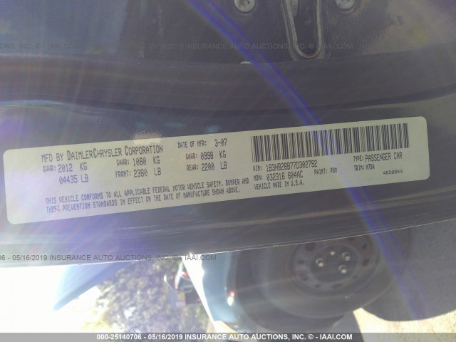 1B3HB28B77D302792 - 2007 DODGE CALIBER BLUE photo 9