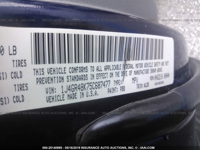 1J4GR48K75C687477 - 2005 JEEP GRAND CHEROKEE LAREDO/COLUMBIA/FREEDOM 蓝色 照片 9