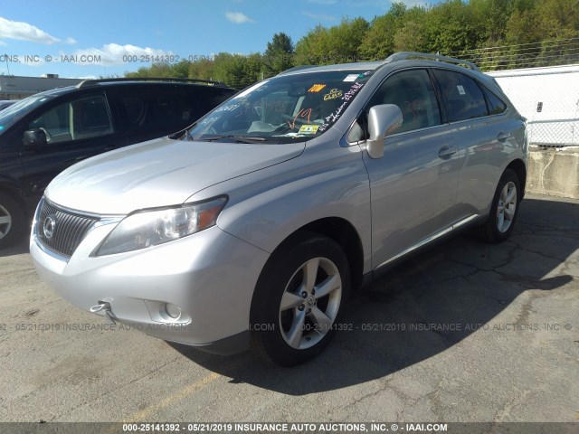 2T2BK1BA8AC010681 - 2010 LEXUS RX 350 SILVER photo 2