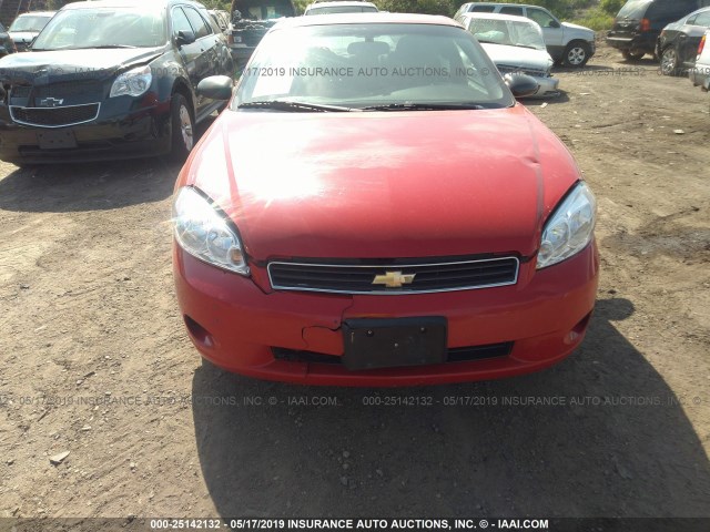 2G1WJ15K269315641 - 2006 CHEVROLET MONTE CARLO LS წითელი ფოტო 6