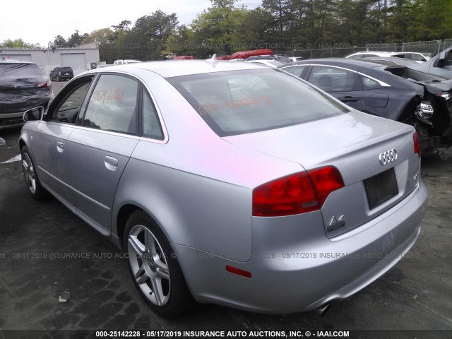 WAUAF78E18A054678 - 2008 AUDI A4 2.0T SILVER photo 3
