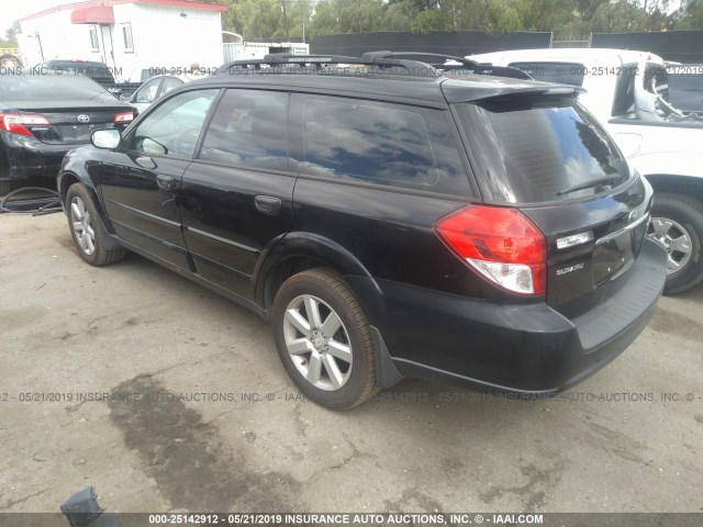 4S4BP61C787357335 - 2008 SUBARU OUTBACK 2.5I BLACK photo 3