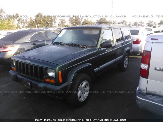 1J4FT68S5XL537895 - 1999 JEEP CHEROKEE SPORT/CLASSIC მწვანე ფოტო 2