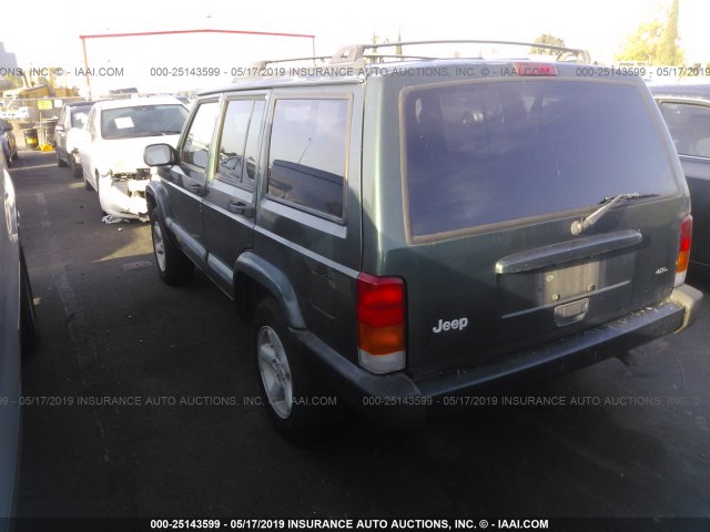 1J4FT68S5XL537895 - 1999 JEEP CHEROKEE SPORT/CLASSIC მწვანე ფოტო 3