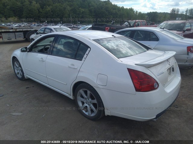 1N4BA41E27C811448 - 2007 NISSAN MAXIMA SE/SL WHITE photo 3