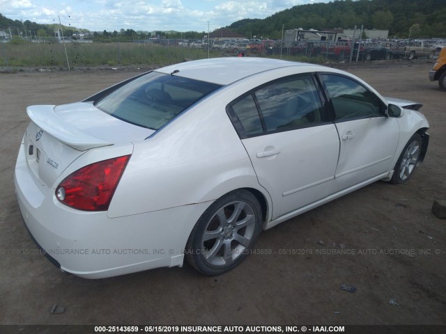 1N4BA41E27C811448 - 2007 NISSAN MAXIMA SE/SL WHITE photo 4