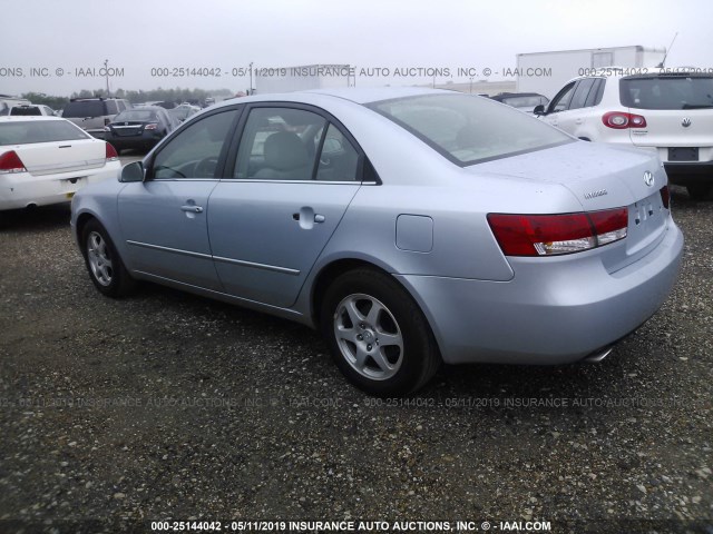 5NPEU46F57H171403 - 2007 HYUNDAI SONATA SE/LIMITED Light Blue photo 3