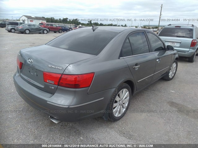 5NPEU4AF6AH580508 - 2010 HYUNDAI SONATA SE/LIMITED GRAY photo 4