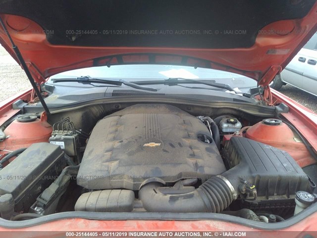 2G1FE1EV7A9222248 - 2010 CHEVROLET CAMARO LS ORANGE photo 10