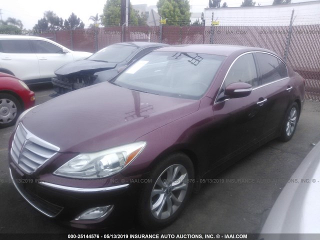 KMHGC4DD0CU185802 - 2012 HYUNDAI GENESIS 3.8L BURGUNDY photo 2