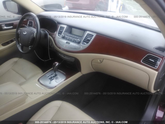 KMHGC4DD0CU185802 - 2012 HYUNDAI GENESIS 3.8L BURGUNDY photo 5