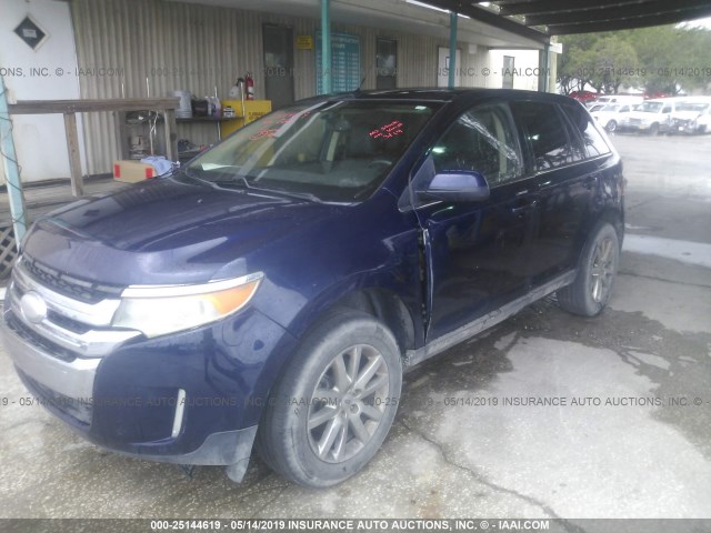 2FMDK3KC7BBB37342 - 2011 FORD EDGE BLUE photo 2