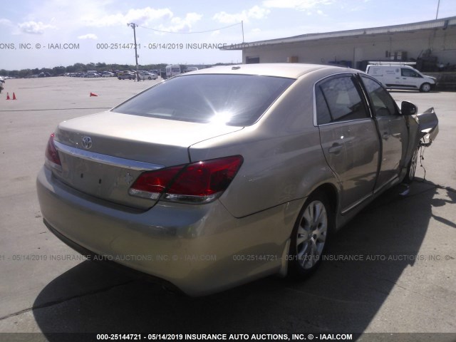 4T1BK3DB2BU420110 - 2011 TOYOTA AVALON LIMITED GOLD photo 4