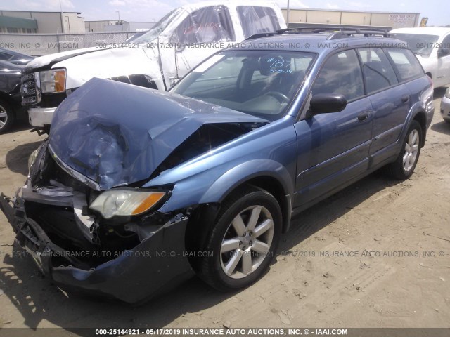 4S4BP61C887308841 - 2008 SUBARU OUTBACK 2.5I BLUE photo 2