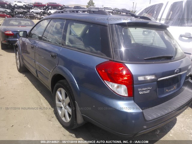 4S4BP61C887308841 - 2008 SUBARU OUTBACK 2.5I BLUE photo 3