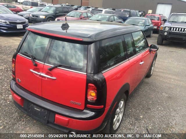 WMWML33539TN68592 - 2009 MINI COOPER CLUBMAN RED photo 4