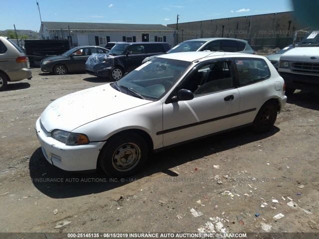 2HGEH2367RH529210 - 1994 HONDA CIVIC DX WHITE photo 2