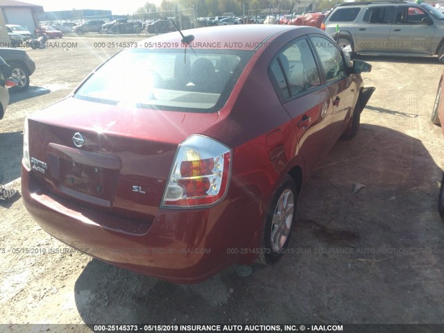 3N1AB61E38L736590 - 2008 NISSAN SENTRA 2.0/2.0S/2.0SL RED photo 4