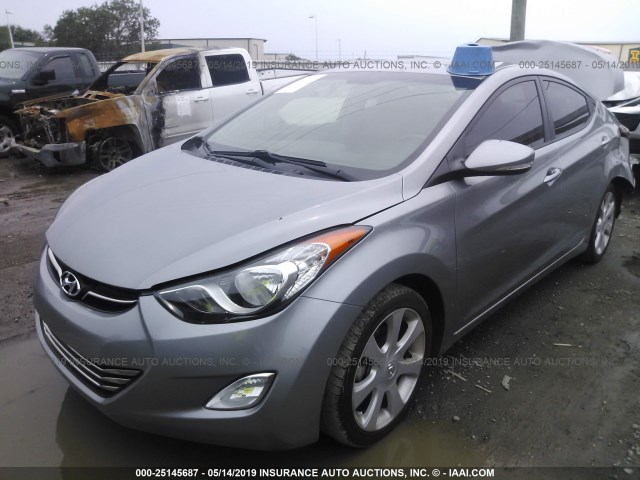 KMHDH4AE1DU882768 - 2013 HYUNDAI ELANTRA GLS/LIMITED GRAY photo 2