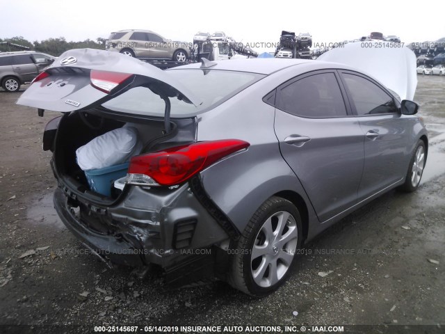 KMHDH4AE1DU882768 - 2013 HYUNDAI ELANTRA GLS/LIMITED GRAY photo 4