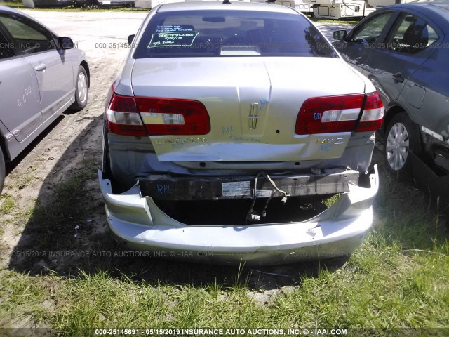 3LNHM26T98R659240 - 2008 LINCOLN MKZ SILVER photo 6