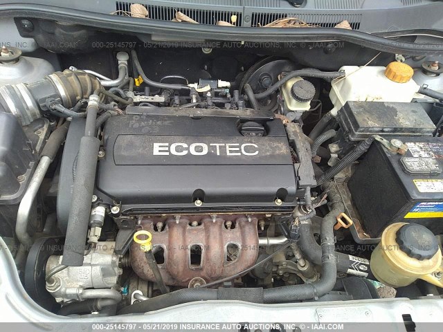 KL1TD5DE5AB093888 - 2010 CHEVROLET AVEO LS/LT ნაცრისფერი ფოტო 10