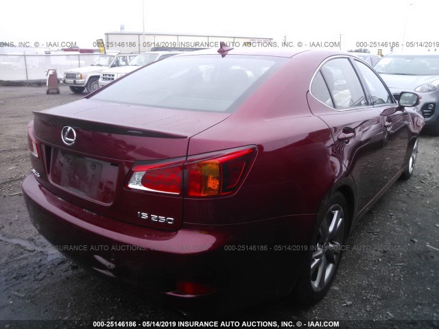 JTHBF5C29A2098144 - 2010 LEXUS IS 250 RED photo 4