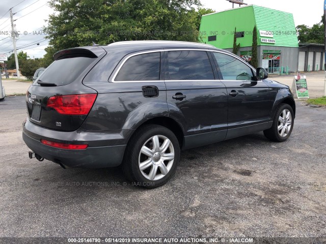 WA1BY74L87D063603 - 2007 AUDI Q7 3.6 QUATTRO PREMIUM GRAY photo 4