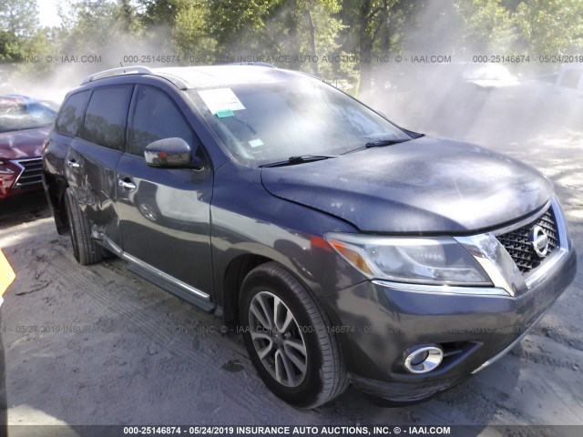 5N1AR2MN7EC652448 - 2014 NISSAN PATHFINDER S/SV/SL/PLATINUM GRAY photo 1