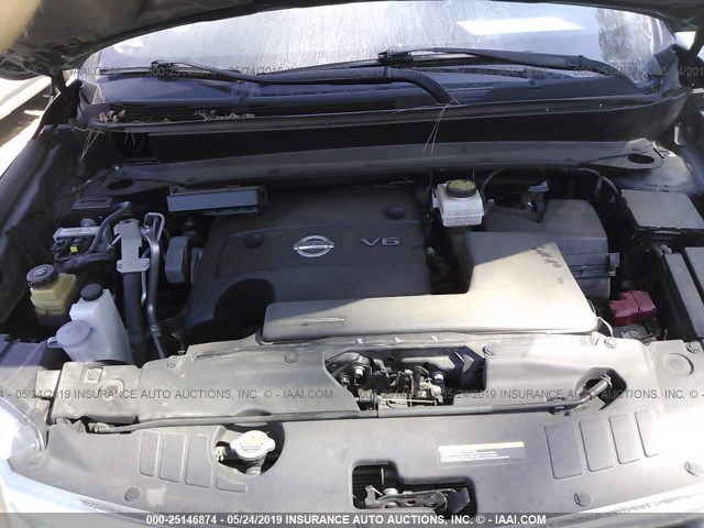 5N1AR2MN7EC652448 - 2014 NISSAN PATHFINDER S/SV/SL/PLATINUM GRAY photo 10