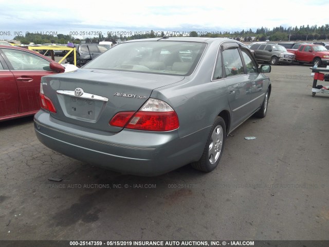 4T1BF28B14U347355 - 2004 TOYOTA AVALON XL/XLS TEAL photo 4