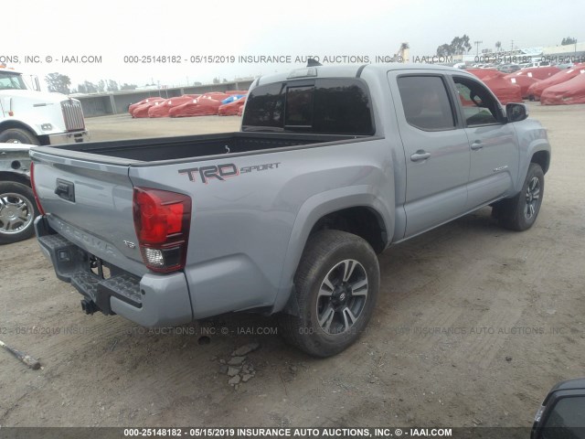 3TMAZ5CN1JM065419 - 2018 TOYOTA TACOMA DBL CAB/SR5/TRD SPORT/OR GRAY photo 4