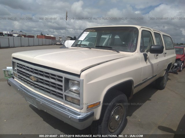 1GNGV26K9KF178243 - 1989 CHEVROLET SUBURBAN V2500 WHITE photo 2