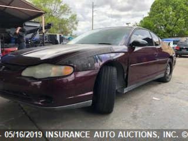 2G1WW12EX39348754 - 2003 CHEVROLET MONTE CARLO LS მუქწითელი ფოტო 2