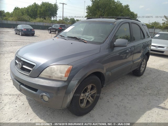 KNDJC733645212503 - 2004 KIA SORENTO EX/LX GRAY photo 2