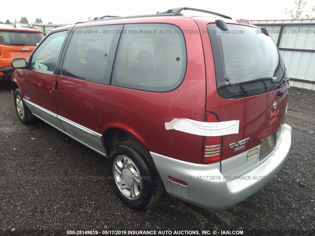 4N2DN1110VD847503 - 1997 NISSAN QUEST XE/GXE RED photo 3