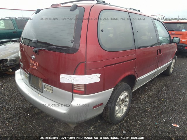 4N2DN1110VD847503 - 1997 NISSAN QUEST XE/GXE RED photo 4
