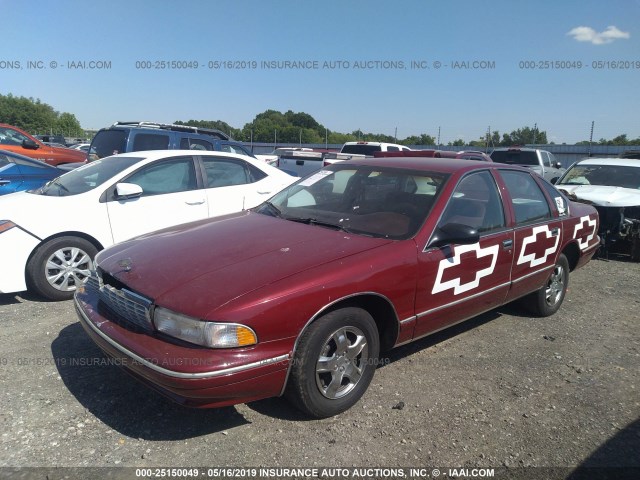 1G1BL52P2TR182803 - 1996 CHEVROLET CAPRICE / IMPALA CLASSIC/SS MAROON photo 2