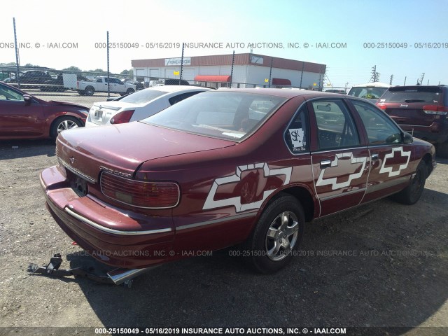 1G1BL52P2TR182803 - 1996 CHEVROLET CAPRICE / IMPALA CLASSIC/SS MAROON photo 4