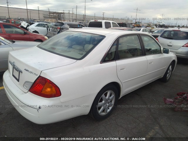 4T1BF28B61U152315 - 2001 TOYOTA AVALON XL/XLS WHITE photo 4