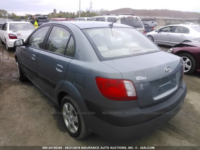 KNADE123976260370 - 2007 KIA RIO LX/SX GRAY photo 3