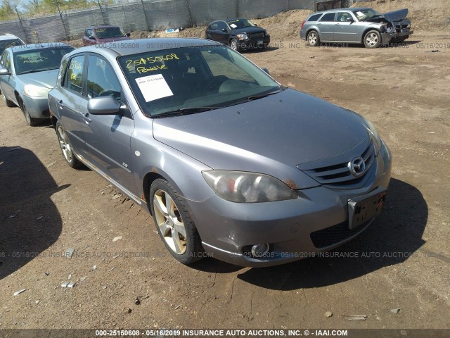 JM1BK143941187607 - 2004 MAZDA 3 HATCHBACK GRAY photo 1