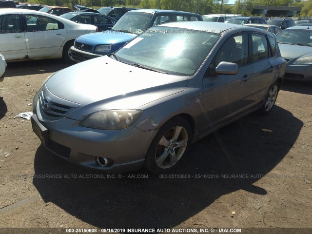 JM1BK143941187607 - 2004 MAZDA 3 HATCHBACK GRAY photo 2