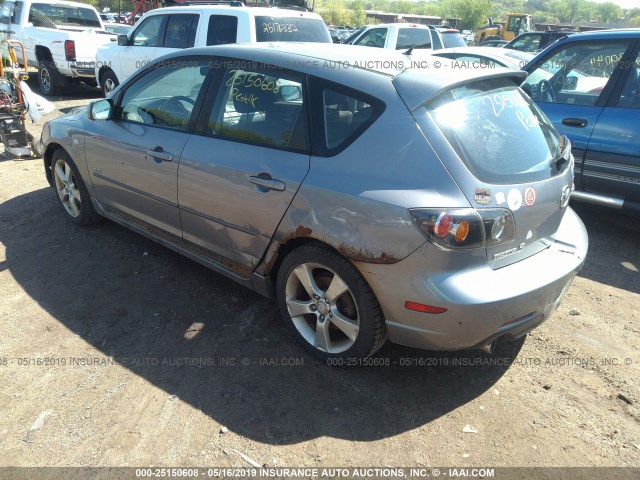 JM1BK143941187607 - 2004 MAZDA 3 HATCHBACK GRAY photo 3