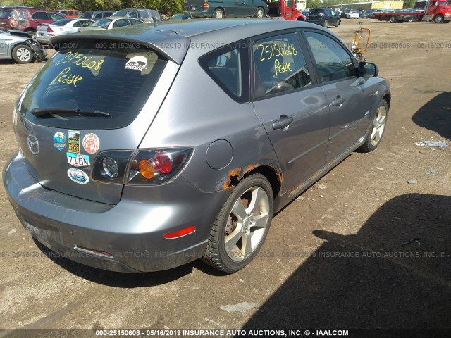 JM1BK143941187607 - 2004 MAZDA 3 HATCHBACK GRAY photo 4